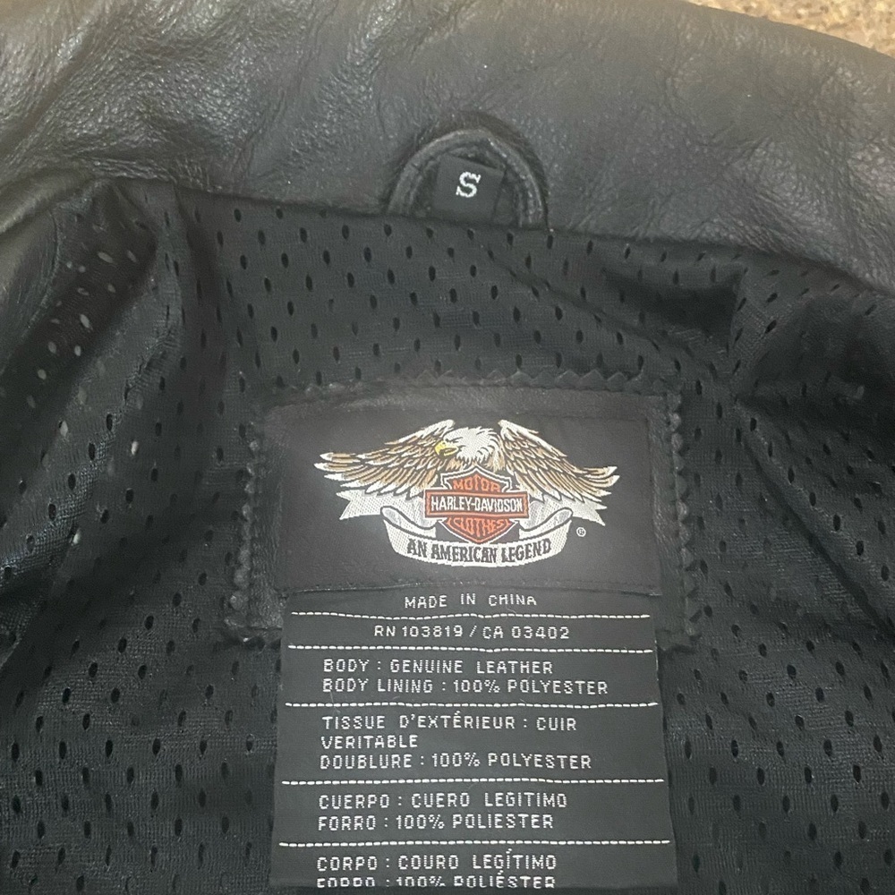 Genuine Harley Davidson Women’s Dark Turquoise Blue & Black Leather Jacket NWOT - Picture 8 of 12